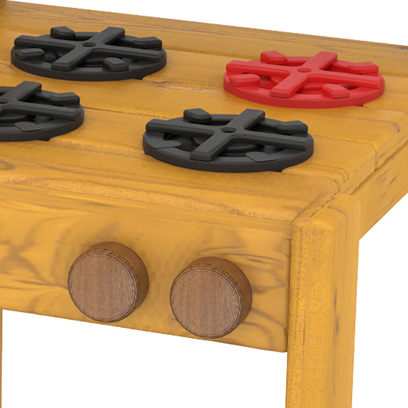 华森葳 户外厨房小屋 一体桌凳 户外烧烤架 简素原木厨房柜 清洗厨房组(冰箱+ 水池)烹饪厨房组(灶台+ 烧烤) HW1-S728