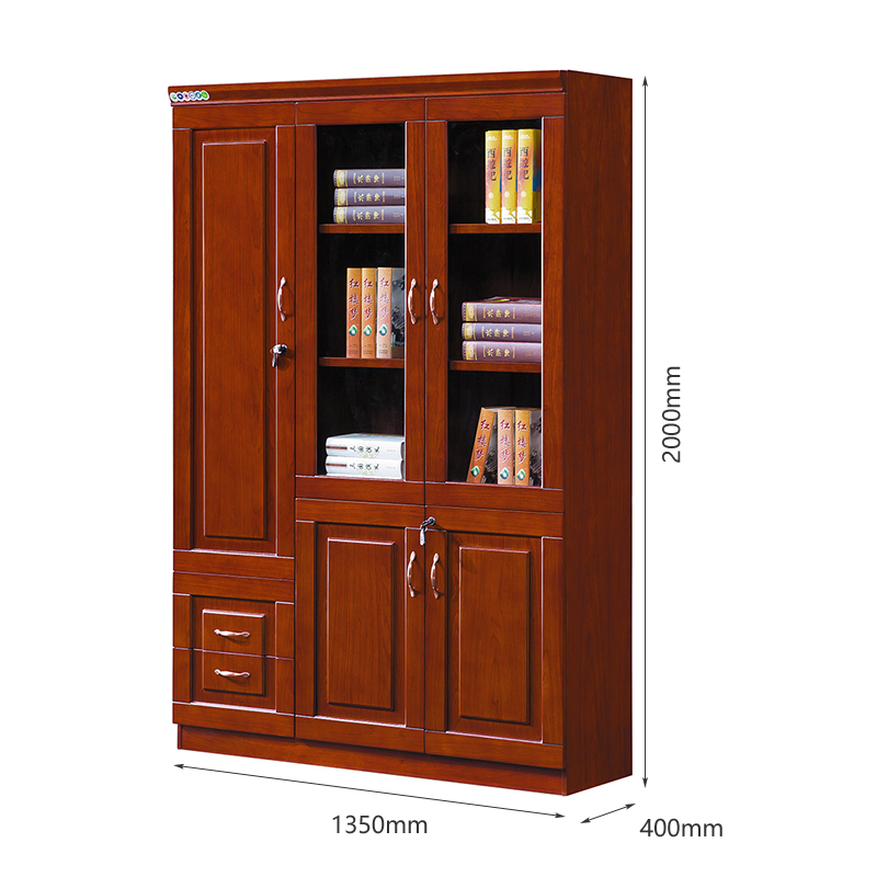 臻远 ZY051431 木质文件柜油漆贴木皮资料柜书柜 三门高清大图