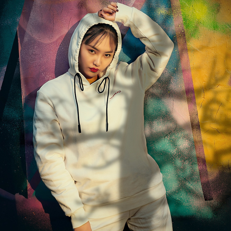 探路者卫衣男女情侣款外套通款棉质连帽套头衫户外手绘图案连帽卫衣登山徒步旅行外套休闲