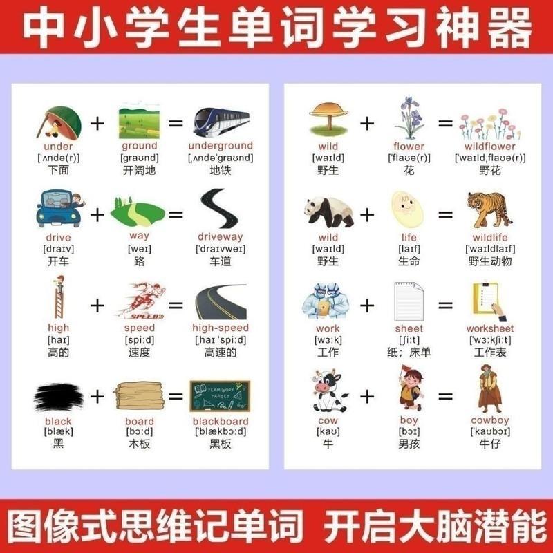 音标记词王 音标思维导图小学初中生英语单词分类词汇背速记神器带同步音频