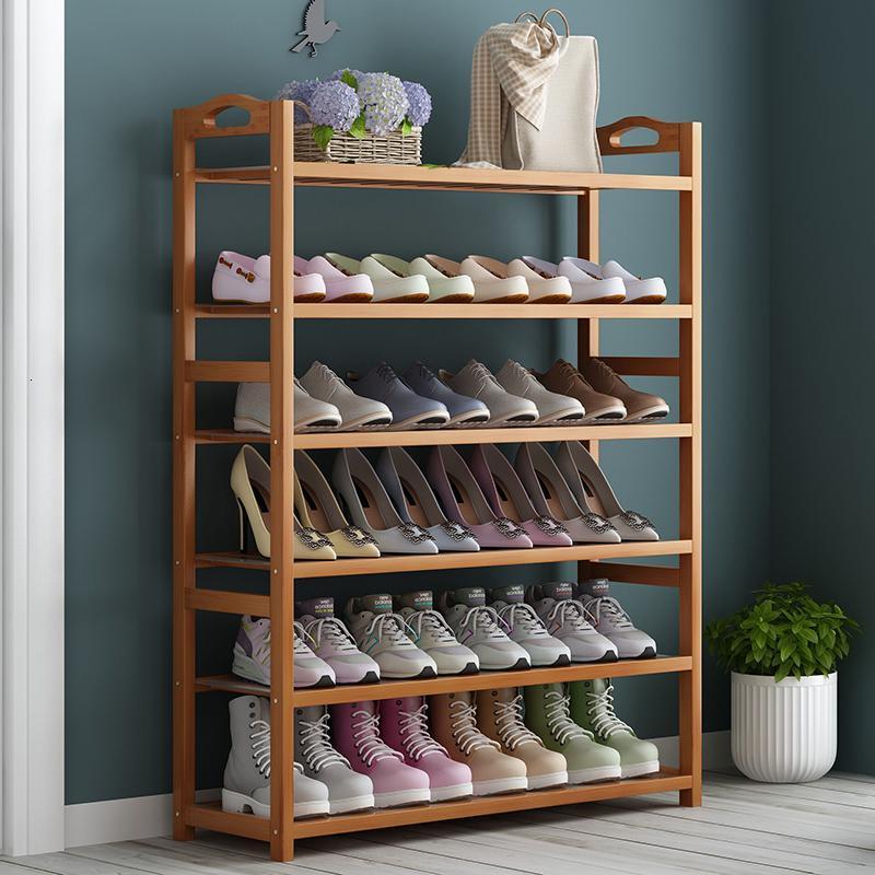 简易口家用省空间经济型实木防尘大容量鞋柜收纳定制四层80靴架送垫