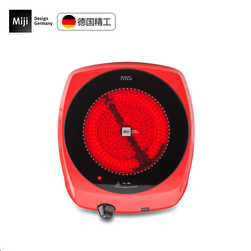 米技(MIJI)Gala I I600W 红色 德国米技炉 家用电陶炉 电磁炉 茶炉 环保 肖特面板 单眼双圈