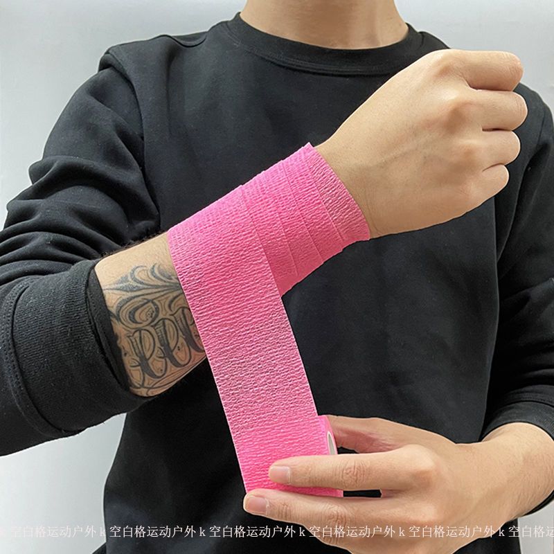 护具运动缠绕绷带自沾护腕男女健身加压护手腕夏薄款弹力护腕带可调节