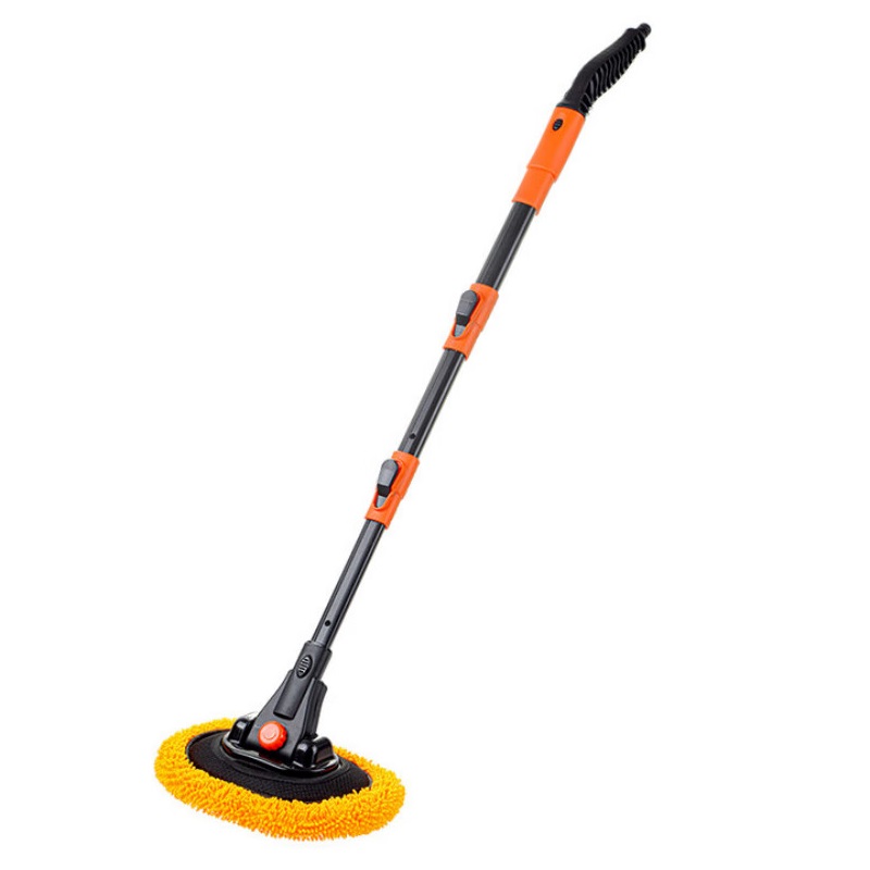 中锐智采 三节可伸缩雪尼尔水刷 洗车拖把 软毛不伤车长柄伸缩弯杆擦车刷车