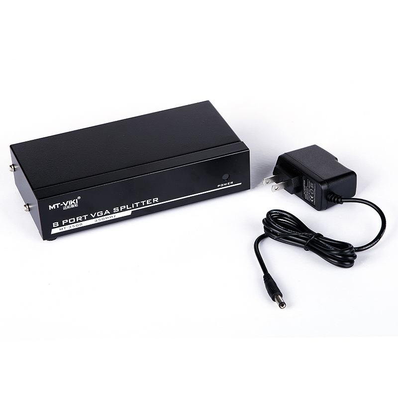 迈拓维矩 MT-3508 vga分配器一分八分频器一进八出高频350赫兹vga分屏器1分8高清大图