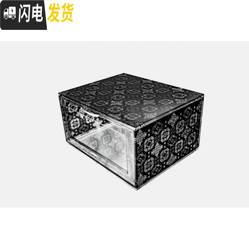 三维工匠白蓝丝绸鞋盒透明亚克力球鞋盒寝室鞋子防氧化防尘塑料收纳盒防潮高清大图
