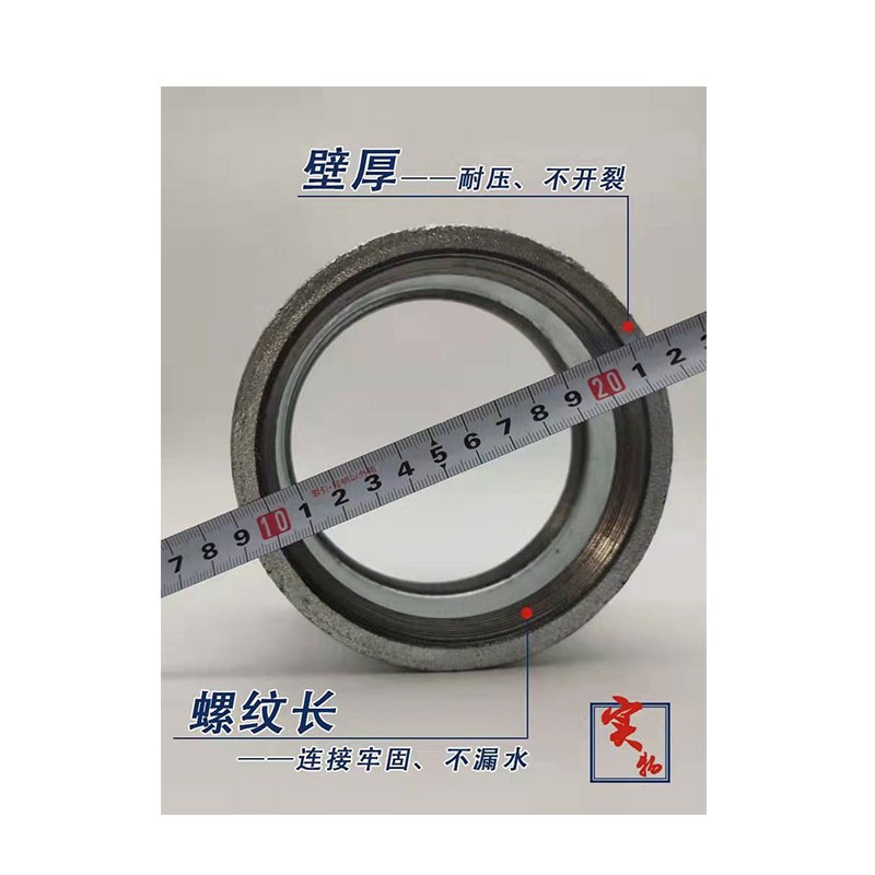 龟固(GUIGU) 国标玛钢镀锌六角外丝对丝 消防水暖玛钢管件双头外丝 DN100 1个高清大图