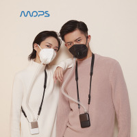 MOPS 忻风2代随身空气净化器 智能防雾霾防尘电动口罩 PM2.5运动口罩男女 香槟金