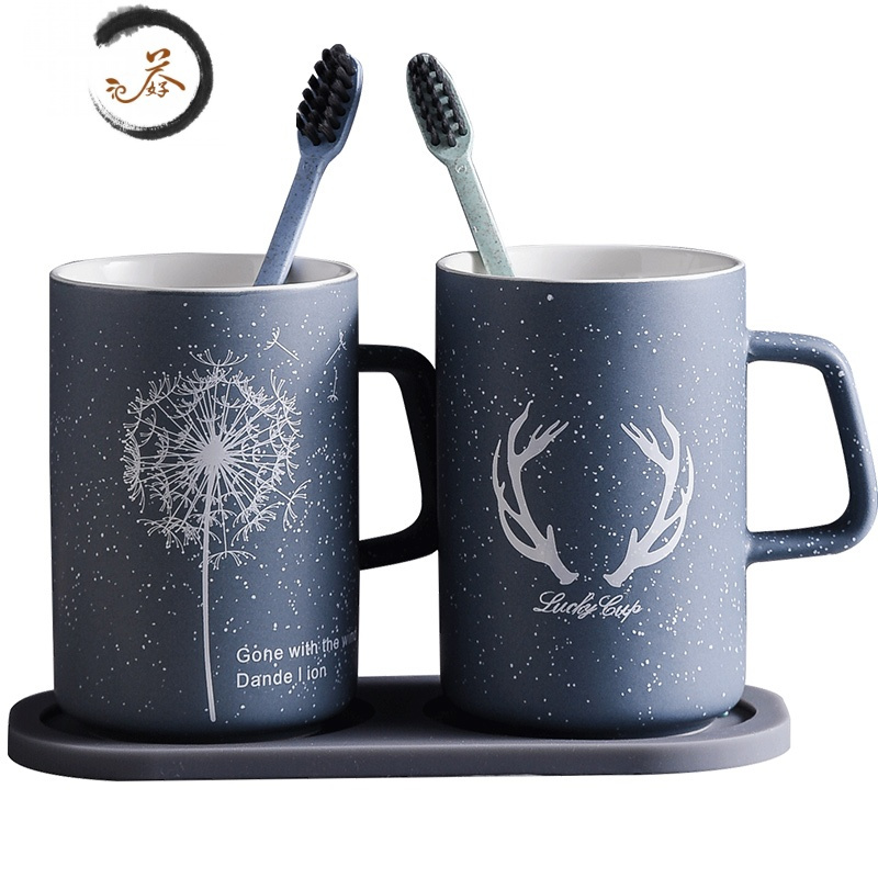 haoyangdao陶瓷刷牙杯子家用简约牙刷牙刷缸