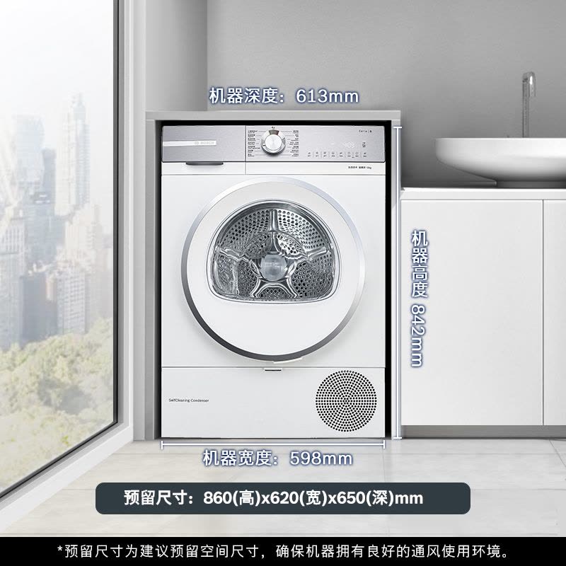 博世(BOSCH)10公斤干衣机 WQB254D00W图片