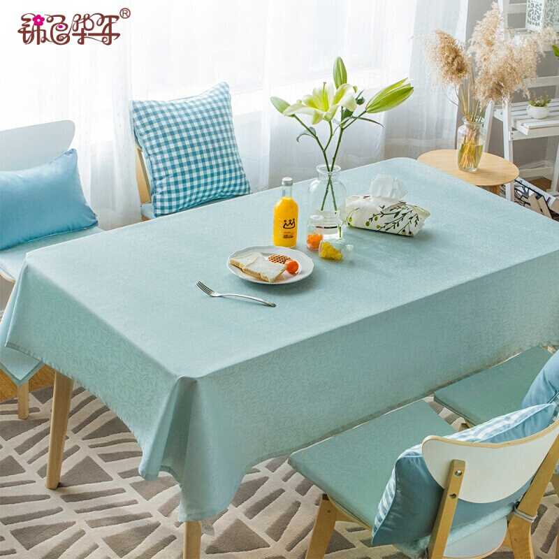 防水防油防烫免洗桌布布艺欧式田园纯色餐桌布茶几桌布长方形台布