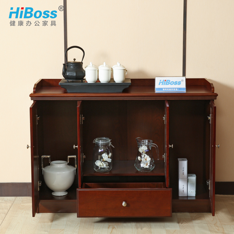 HiBoss办公家具沙发配套茶几高级实木皮油漆茶几
