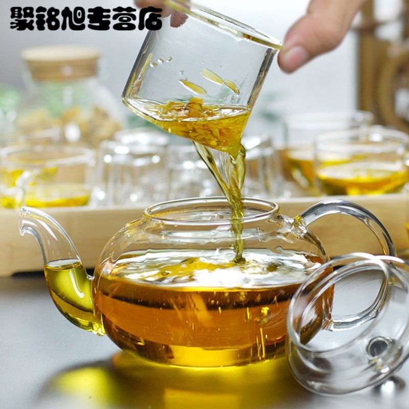 过滤玻璃茶壶家用泡茶壶小号花茶壶玻璃水壶茶具煮冲茶器生活日用家庭清洁生活日用家居器皿水具水杯过滤玻璃茶壶