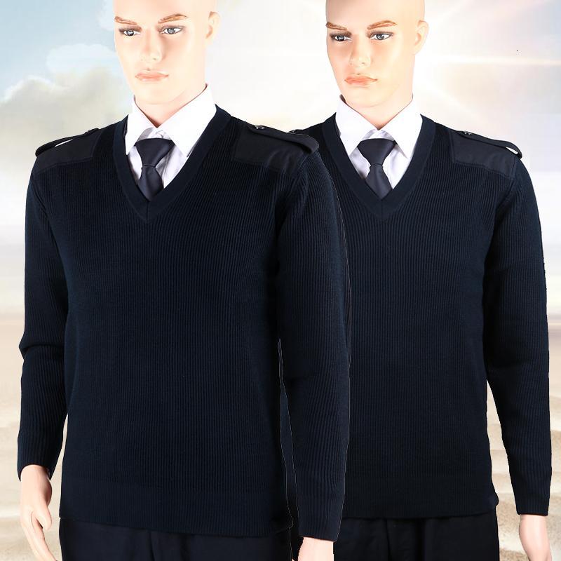 hoscene配发正品07式海毛衣军官海蓝v领纯羊毛套头线衫士官绒衣大码