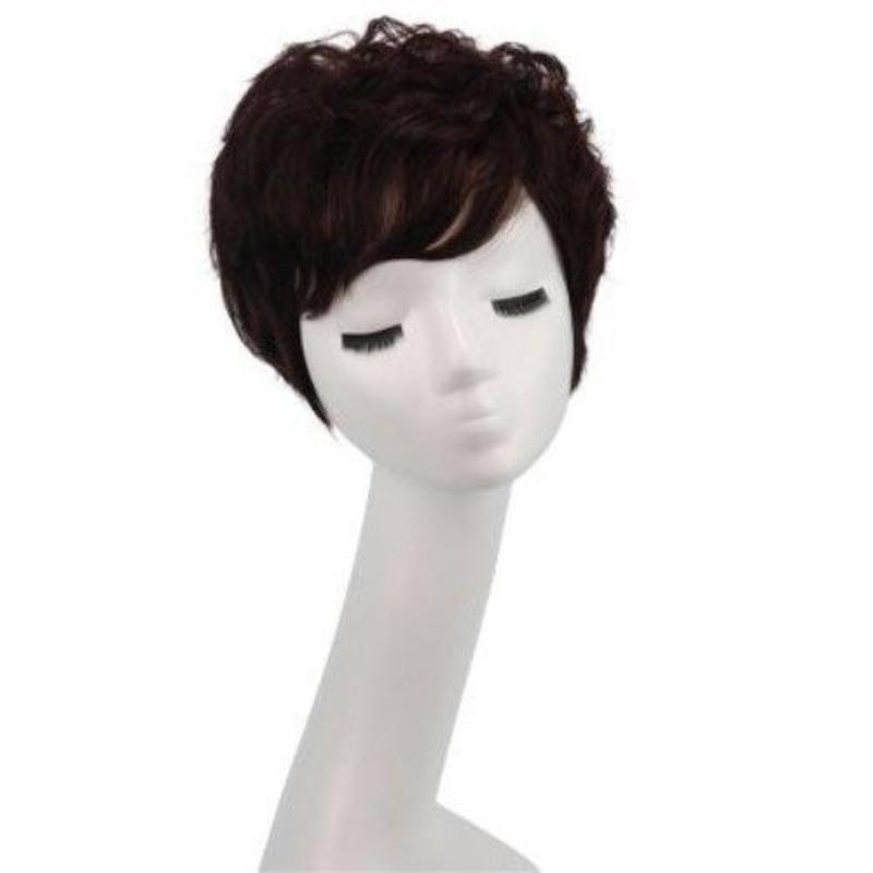 假发女短发短卷发中老年圆脸修脸气质自然仿真发丝妈妈假发套 [补发块]送发网 送发网夹子