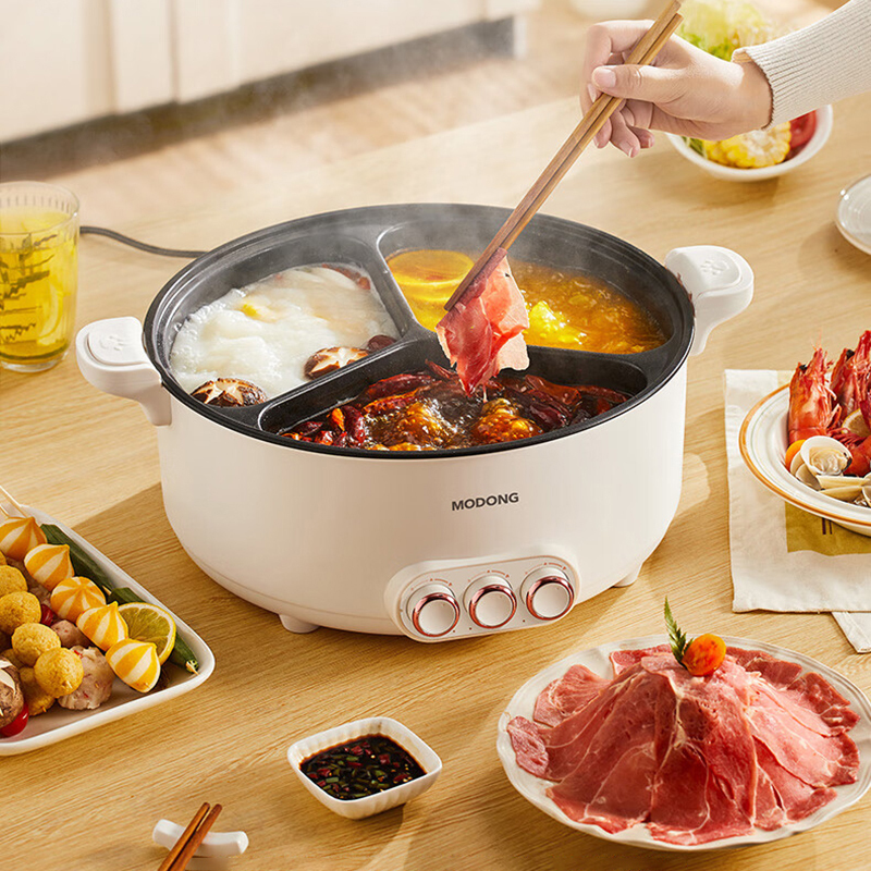 摩动电火锅5.6L分区设计独立控温大容量内胆MD-HGE10-T高清大图