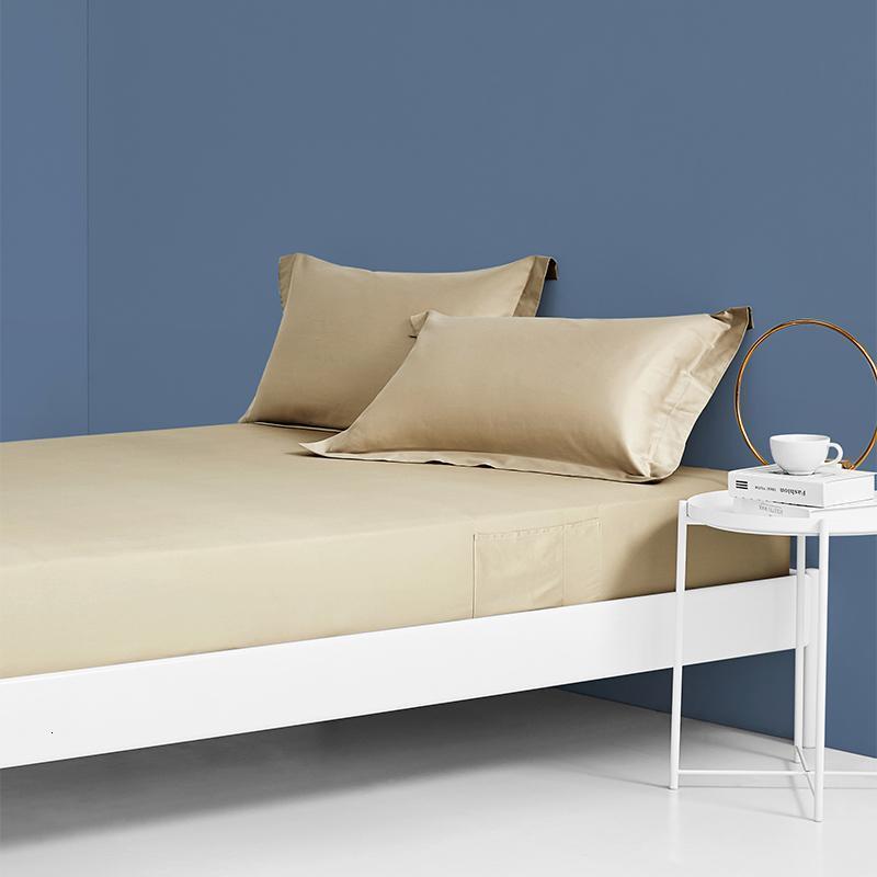 美帮汇100支床笠单件全棉防滑固定床垫保护套席贡缎梦思床罩防尘罩 香槟 120CM*200CM+30CM（适合5-25cm厚度的床垫