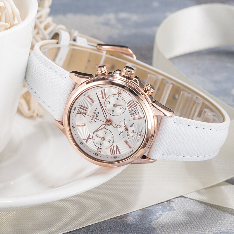 卡西欧(CASIO)手表女SHEEN施华洛世奇水晶