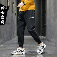 绅士空间2021春季男士休闲裤运动九分裤束脚工装裤宽松裤子日系校园户外跑步裤男MF.987