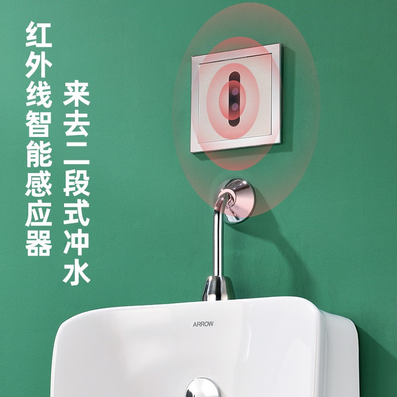 箭牌卫浴挂墙式小便斗家用自动冲水感应落地式小便池成人小便器