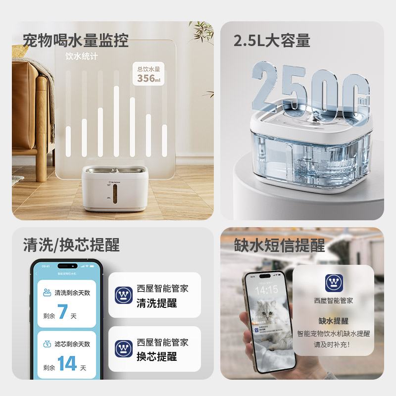 西屋(Westinghouse) 宠物智能饮水机 D21d高清大图