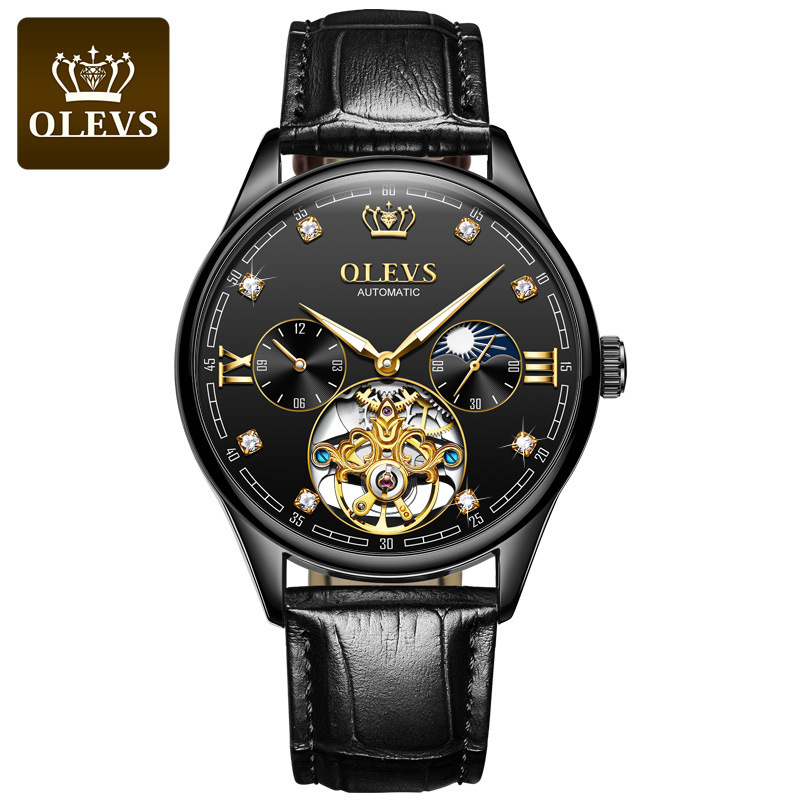 欧利时olevs瑞士品牌手表男士全自动机械表时尚潮流镂空飞轮手表正品