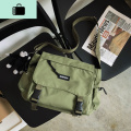 男士单肩包日系潮牌大容量斜挎包男女韩版ins百搭街头潮流邮差包NEWLAKE 军绿色收藏下单送挂件