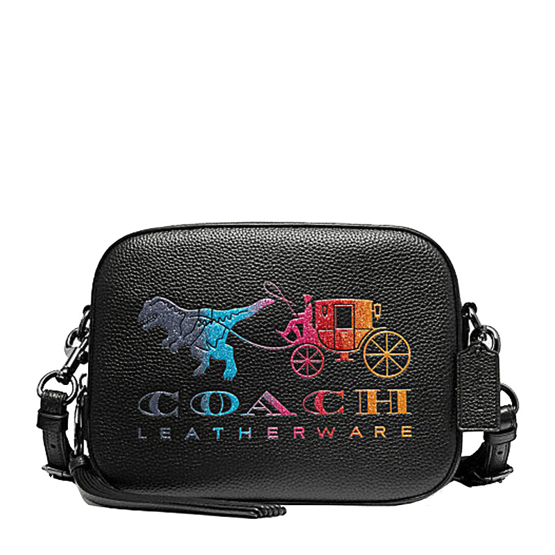 Coach 蔻驰(专柜) 女士黑色马车图案单肩斜挎包 69417GMBK