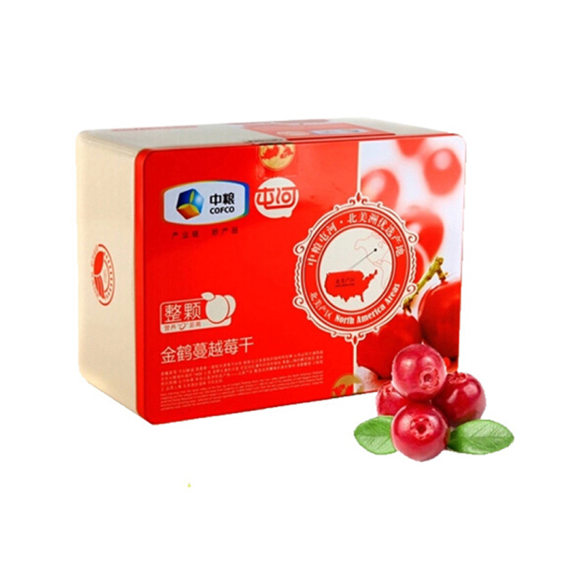 屯河 中粮金鹤蔓越莓干300g铁盒装