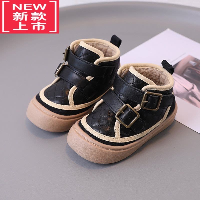 可莉允男童棉鞋加厚加绒雪地靴防滑小童靴子新款女宝宝短靴保暖儿童棉靴图片