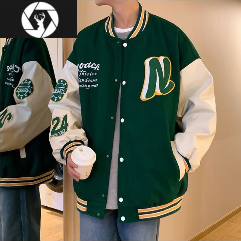 hongzun棒球服夹克男士春秋季潮牌宽松百搭衣服ins港风痞帅休闲情侣