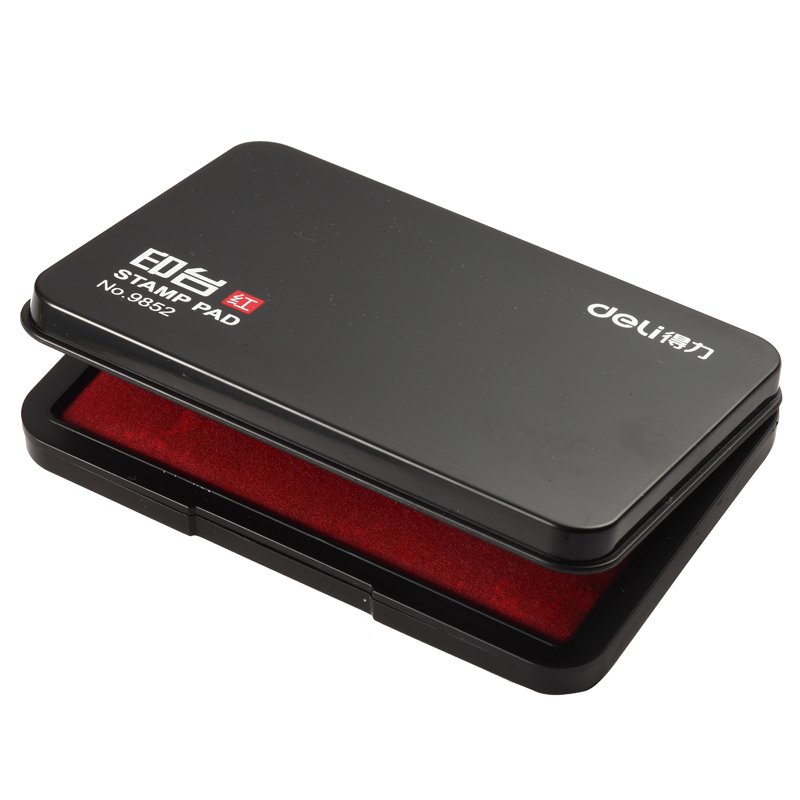 得力(deli)9852快干印台2只 印泥速干 印章 印油 办公用品 财务用品 红色 印台/印泥/印油