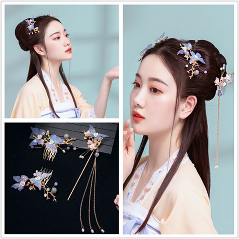 款式6套装古风汉服头饰套装古装古装发簪发饰表演配饰少女汉服仙女