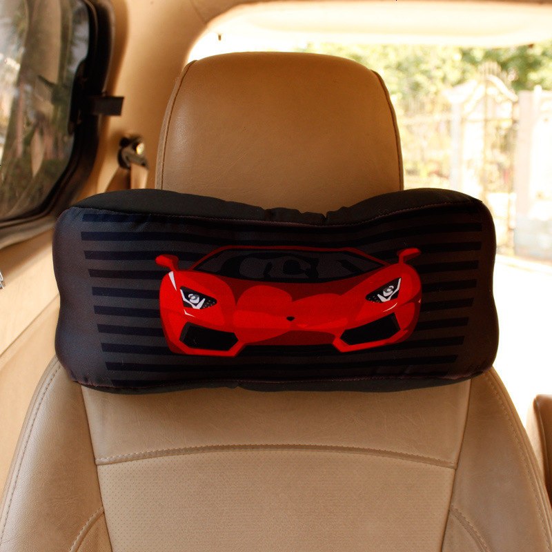 韩国汽车头枕纯棉护颈枕车用枕头卡通靠枕四季透气车轿车用品包邮