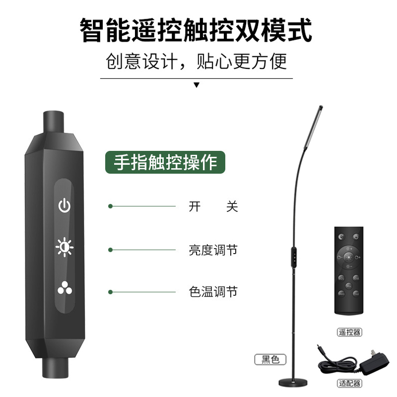 遥控落地灯ins风台灯美容灯极简美睫灯护眼超亮卧室纹绣专用灯