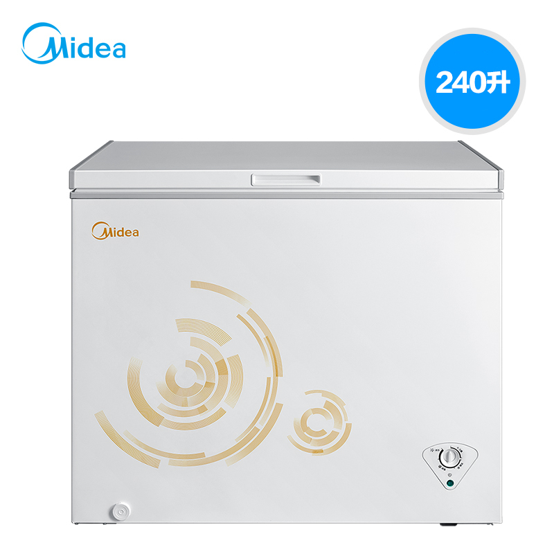 美的 Midea 冷柜1 Midea 美的240l大容量冰柜冷藏冷冻柜卧式单温家用冷柜星辰金240l 价格图片品牌报价 苏宁易购赴明厨卫专营店