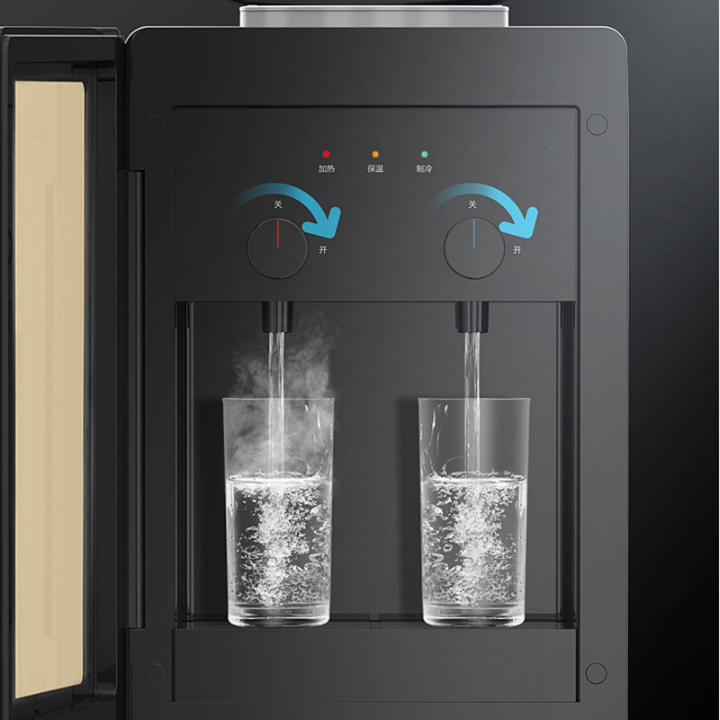 [新品震撼上市]美的(Midea)立式饮水机冰热型饮水机双门家用茶吧机柜式办公室高端饮水机YD1518S-X冰川银高清大图
