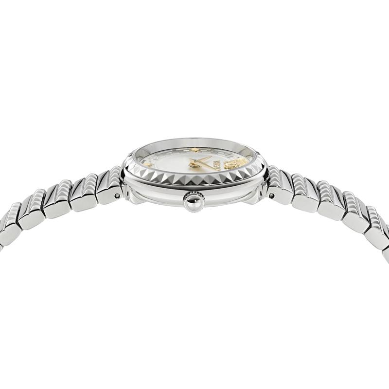 范思哲Versace手表女石英银色表盘圆形表盘不锈钢带商务休闲高清大图