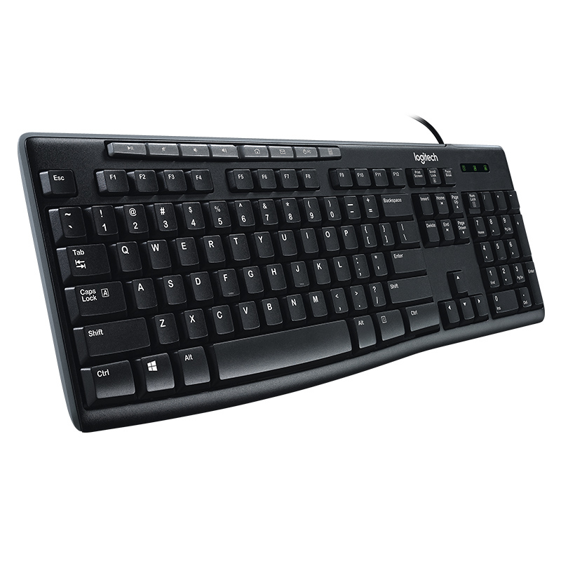 罗技（Logitech）K200 键盘 有线键盘 办公键盘 全尺寸 黑色