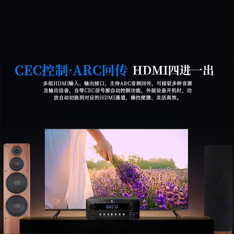 Winner/天逸 AT-1200 家用全景声家庭影院5.1.2影K解码AV蓝牙功放机 AV功放
