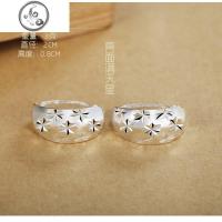 纯银耳环耳圈耳坠999足银中老年人耳饰女士老人银饰送妈妈 JiMi