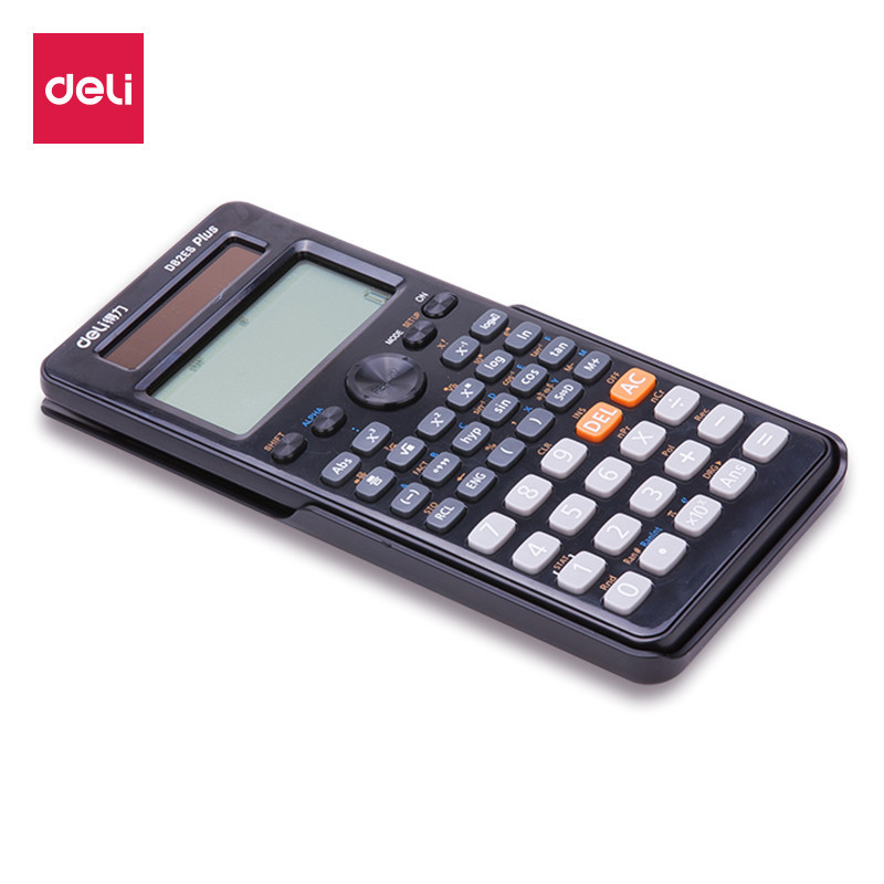 得力deliD82ES计算器函数计算器学生数学可爱多功能科学太阳能计算机学生通用