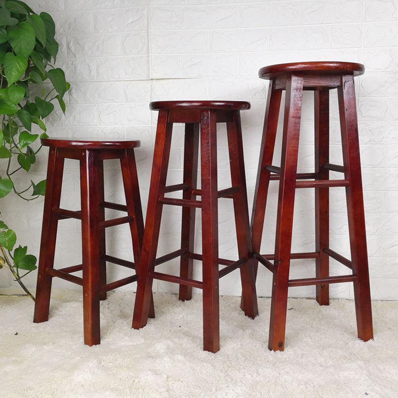 木圆凳高凳吧凳高木凳闪电客高脚凳子梯凳小板凳子家用酒吧椅