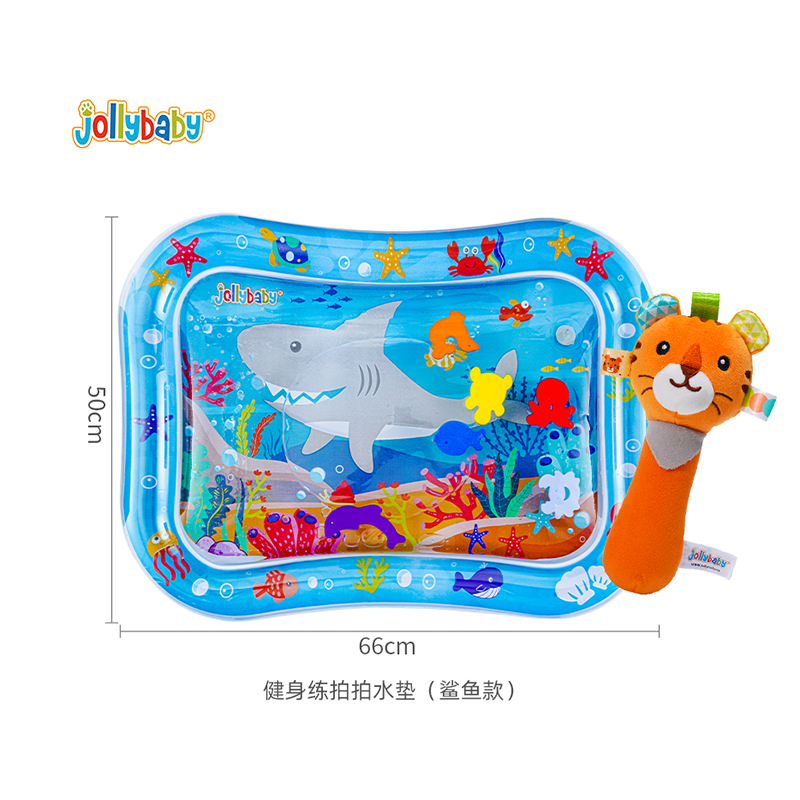 jollybaby拍拍水垫婴儿学爬神器爬行引导0-1岁宝夏季玩水玩具1663 拍拍水垫（螃蟹款）+老虎BB棒【无BB器】 100*100