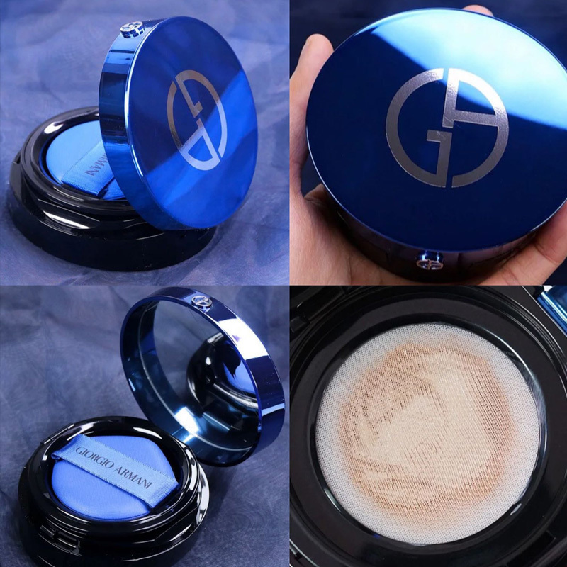 阿玛尼(ARMANI)阿玛尼蓝气垫新品 CC霜粉底液/妆前隔离 SPF40 气垫蓝标气垫 电光蓝色气垫3#黄调一白高清大图