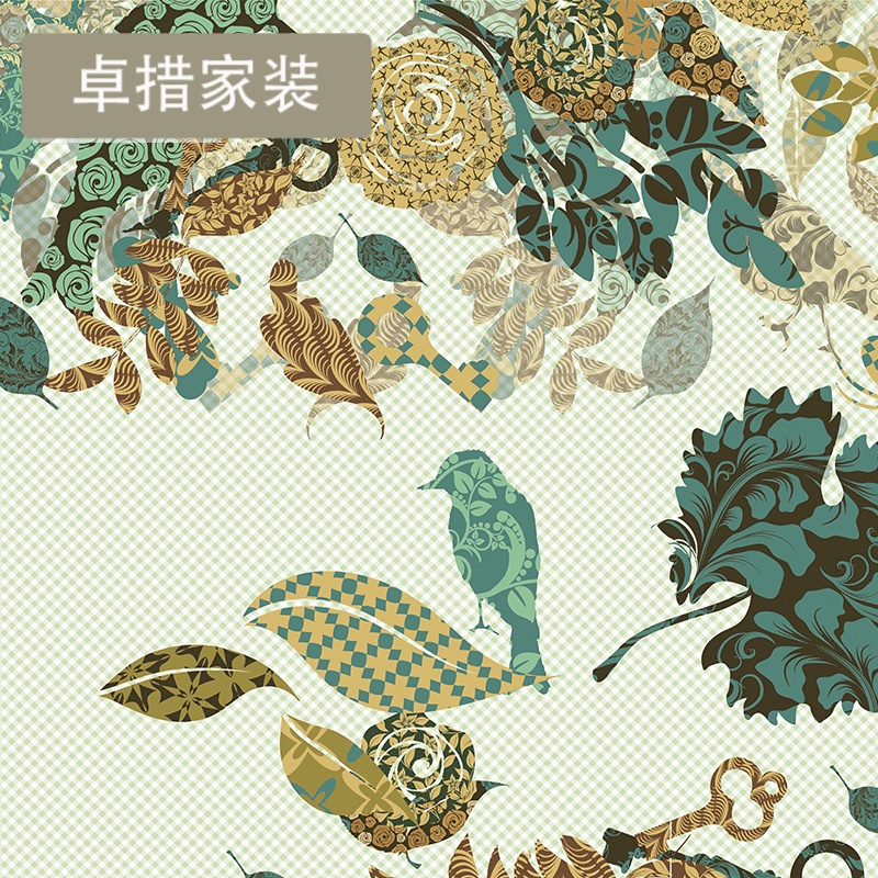 个性美式乡村壁纸电视背景墙无纺布墙纸卧室客厅创意定制壁画壹德壹
