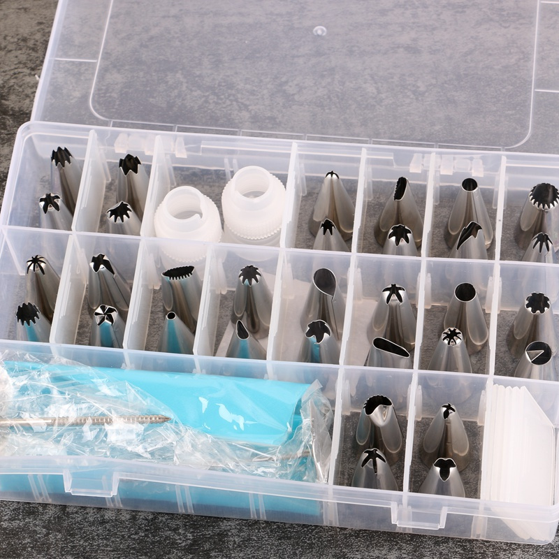 32头裱花嘴套装烘焙蛋糕挤花袋韩式表花奶油器工具米魁烘培全套做曲奇 32头小号(套装)