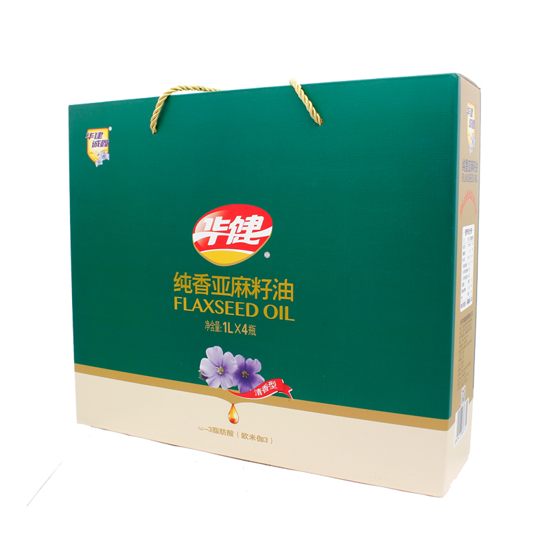 华建诚鑫 纯香亚麻籽油1L*4瓶礼盒