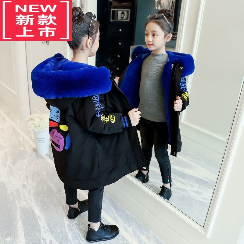 可莉允女童棉服冬装2022新款洋气中长款羽绒儿童女孩女大童冬季派克外套图片