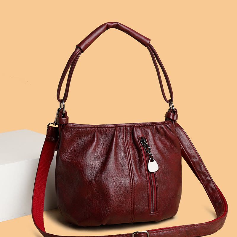 女士手提包2023新款都市简约女包时尚复古包单肩大容量斜挎包图片